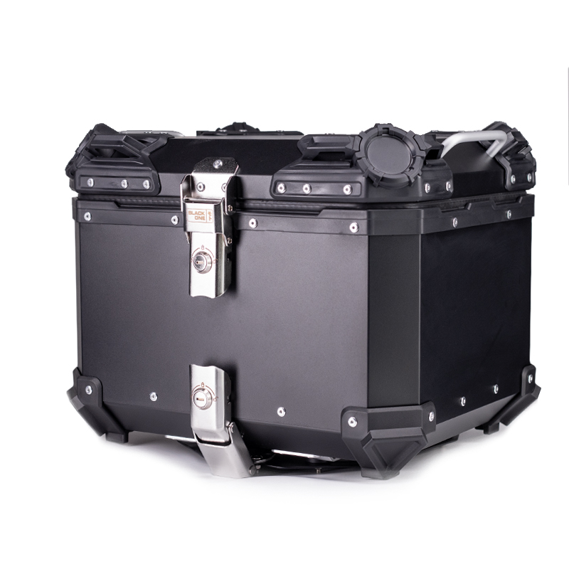 Βαλίτσα Top Case BLACK ONE H45 ΑΛΟΥΜΙΝΙΟΥ 45lt μαύρη με πιάστρα και εσωτερική επένδυση